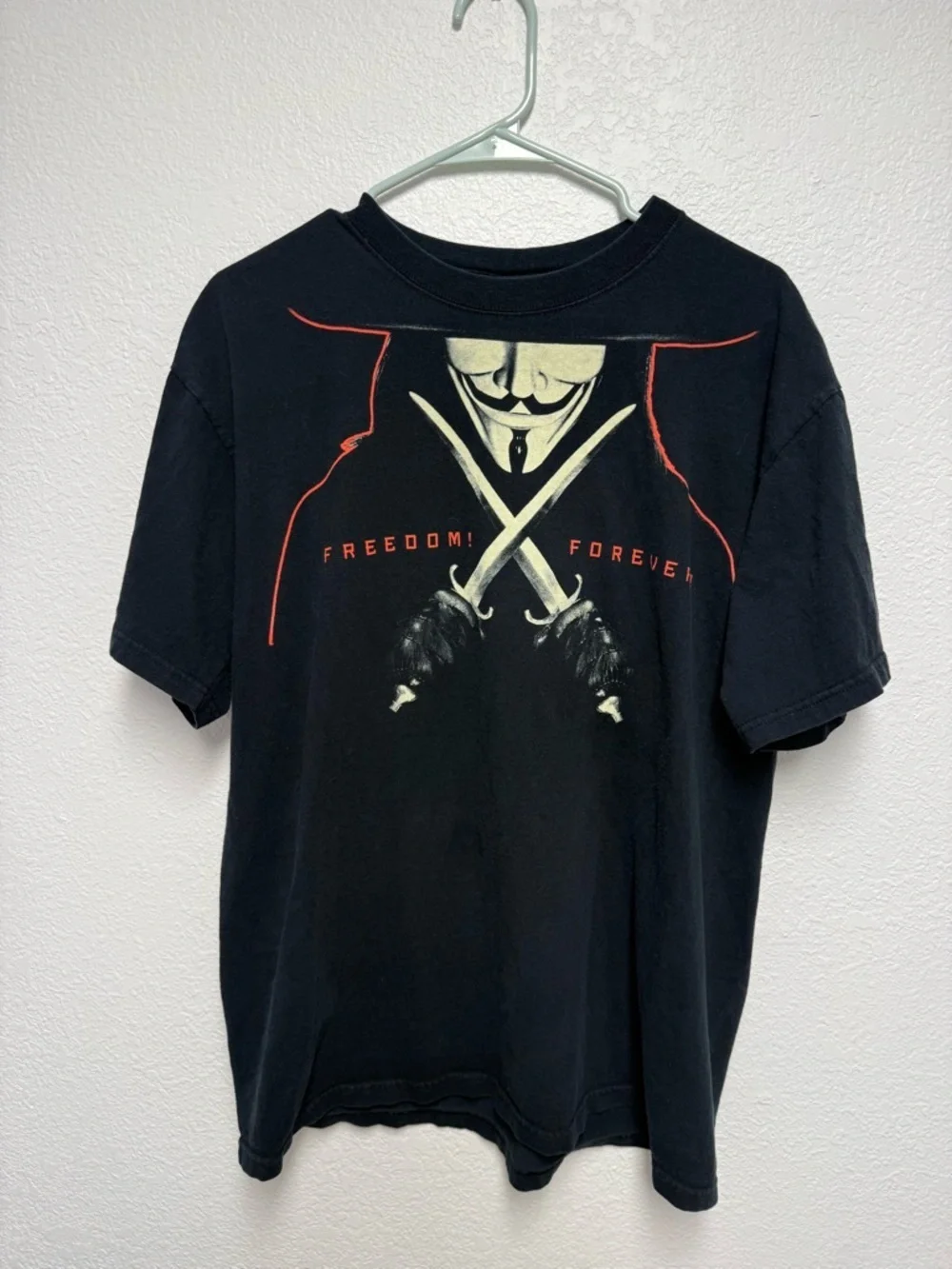 Rare Vintage DC Comics V for Vendetta Freedom Forever T Anvil Large